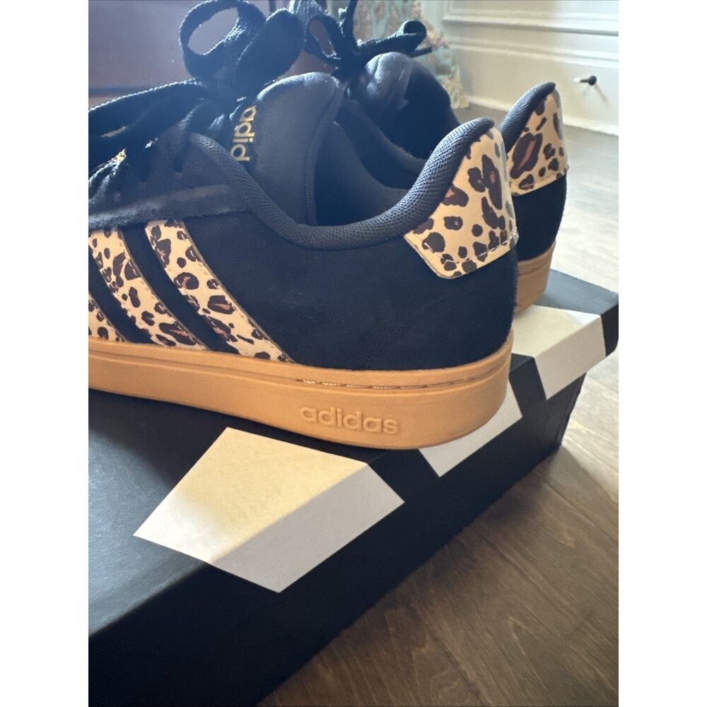 Women’s Adidas Grand Court Alpha 00s Black Leopard Gun Sole Size 7 JS2886 - Picture 3 of 7